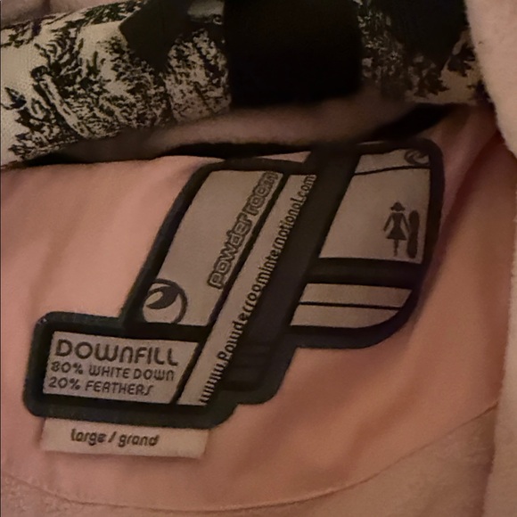 Women's Black Powder Room Down Puffer Snowboard Jacket size L - Picture 2 of 8